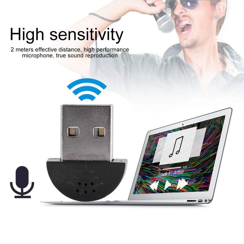 Pomya Mini Microphone, Portable USB Studio Speech 360Â° Omnidirectional Noise Cancellation Microphone Recording Audio MIC Adapter for Computer PC(black) - Image 2
